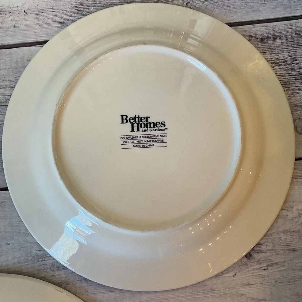 Better Homes And Gardens Renes Dinner Plates Blue Scrolls Set Of 3 Lot #1
